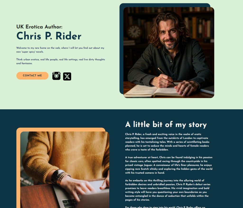 Website of Chris Rider author of spicy books